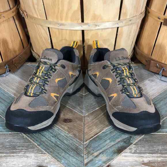 L.L. Bean Trail Model Tan Suede Mesh Waterproof Hiking Shoes Womens Size 10 - Picture 6 of 10